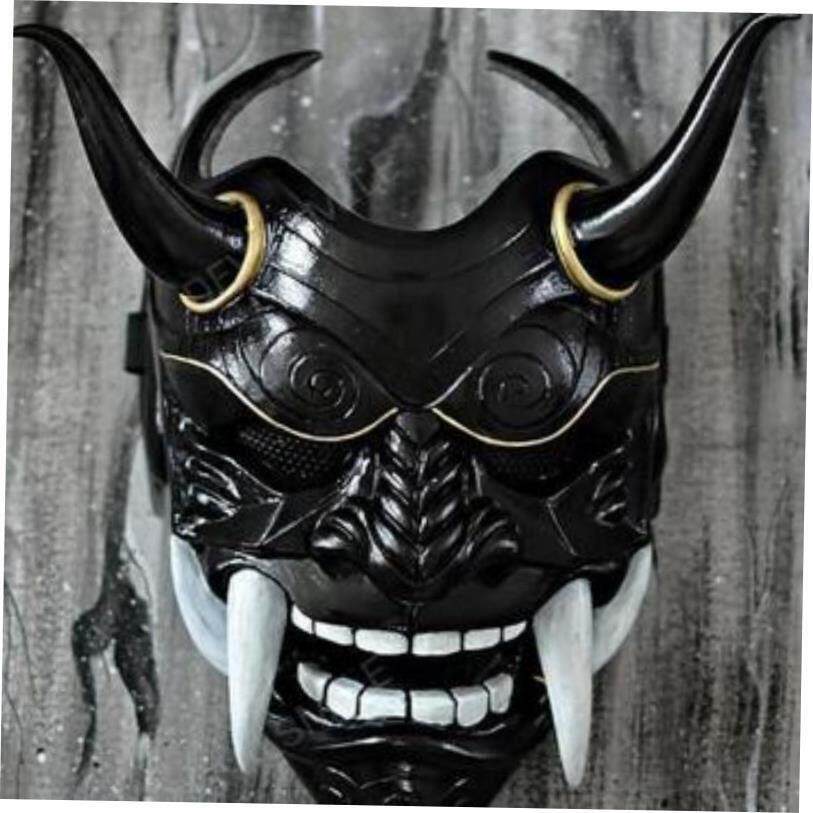 Halloween Masquerade Red Prajna Mask Cospiay Noh Japanese