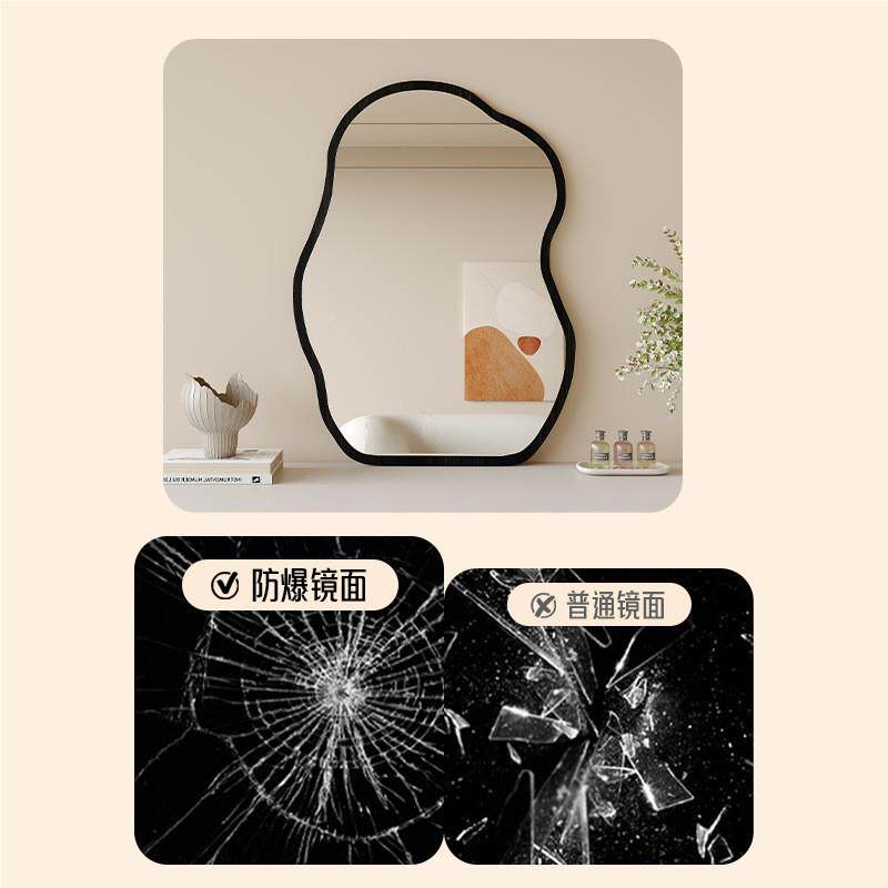 复古装饰中化妆镜梳镜妆台无品牌/镜子客厅玄关可壁挂桌面妆镜穿