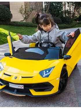 高档台正版v兰博尼aventador sj漂移双座儿童电动车遥基控宝宝童