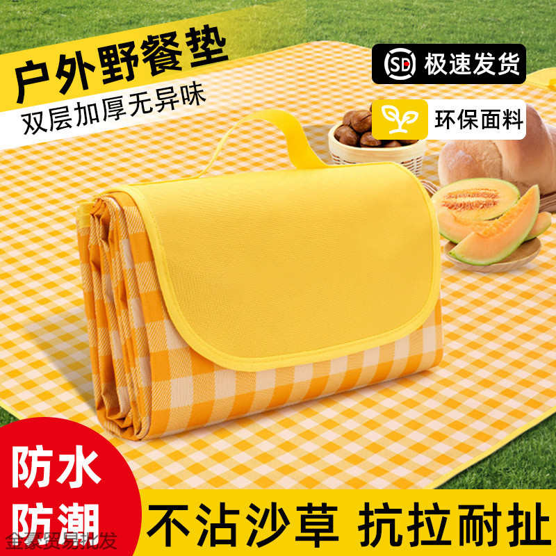 户外野餐垫便捷防潮垫野餐地垫春游防水加厚草坪加大野餐布ins风