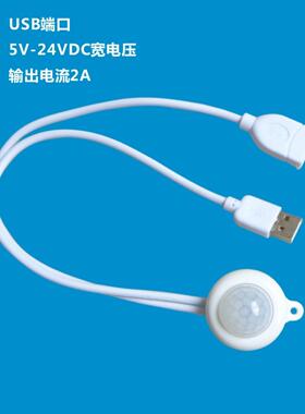 拓迪人体感应开关运动感应开灯USB插头DC插头宽电压5-30V大功率