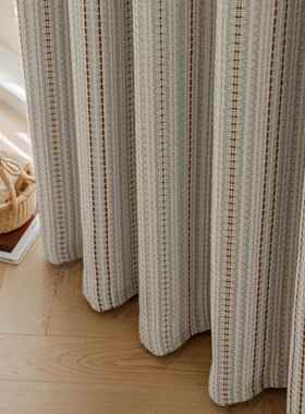 多巴胺窗帘儿北欧轻式复古卧提花浪漫法高级感棉麻童房20220819女