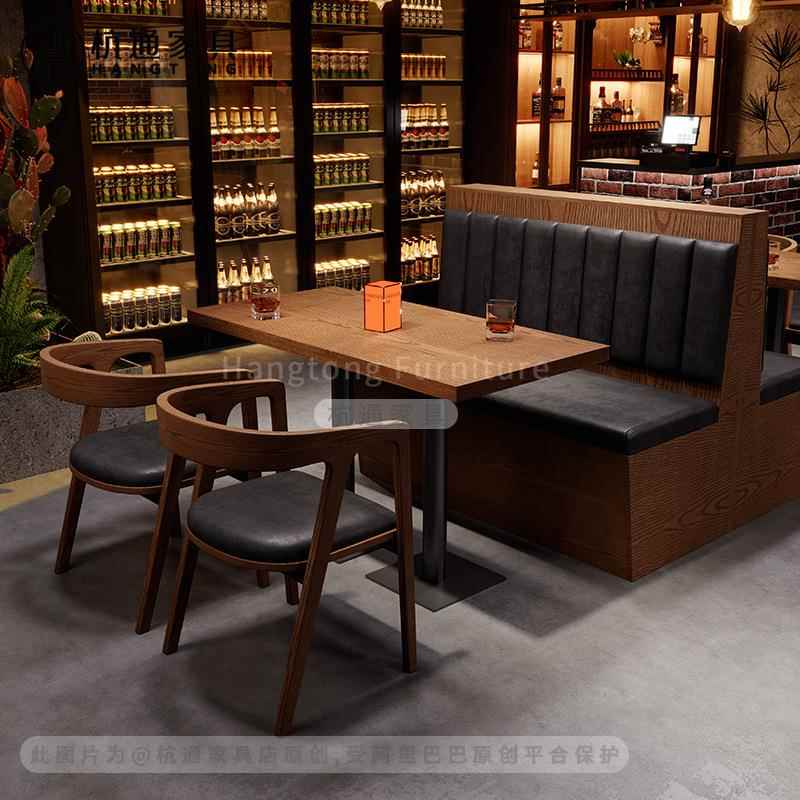 美式复古风酒馆咖啡厅餐桌清吧酒吧定制桌椅主题餐厅简餐厅桌椅