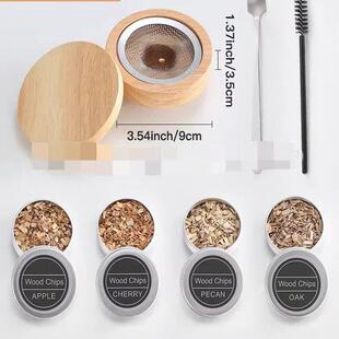 Glass Top Smoker Cocktail Smoker Kit With 4PCS Wood Chips Ba