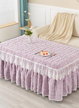 S78D烤火桌子罩套加绒加厚烤火炉被架长方形茶几桌子取暖桌电炉新