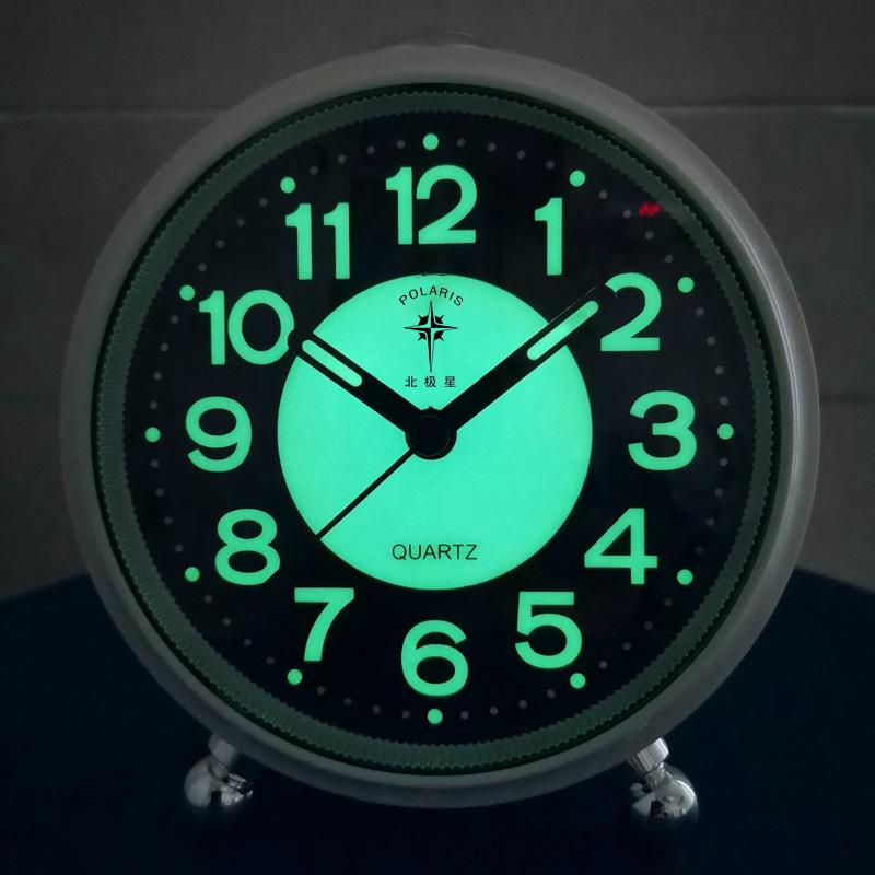 北极星闹钟大字体静音夜光床头钟 钟老人钟表小闹钟学生贪睡卧室
