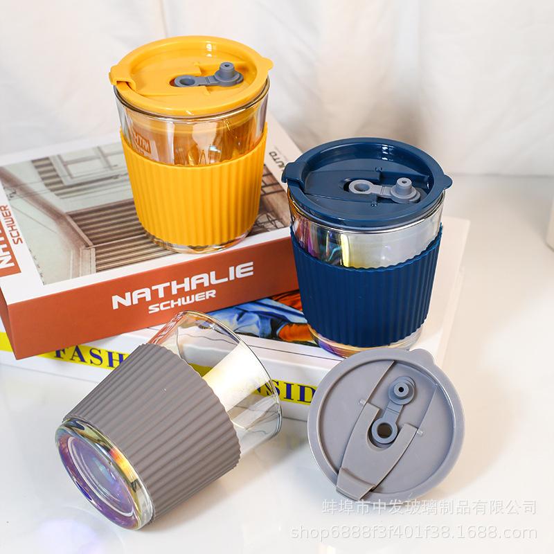 咖啡杯盖网红ins玻璃吸管玻璃杯