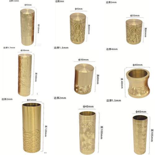 厂家直供雕花铜套现代家俱五金配件新中式红木椅子腿凳纯铜脚套