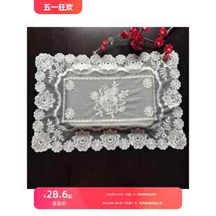 2026新款蕾丝白色洋气万能盖巾茶盘茶具防尘罩圆形长方形欧式餐巾