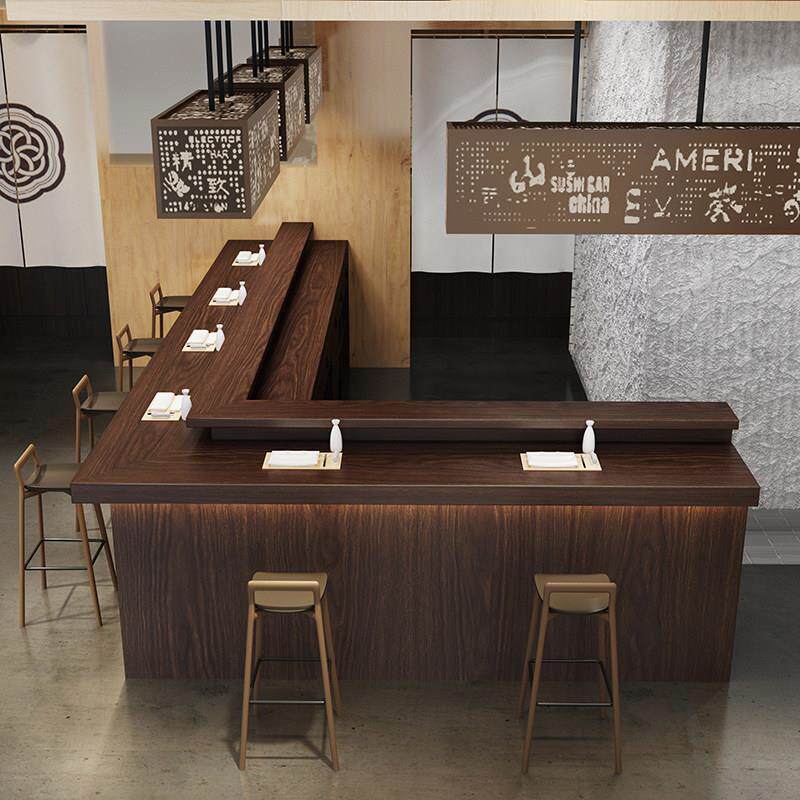 日式烧鸟居酒屋料理寿司餐吧台酒吧咖啡餐厅开放式吧台桌收银定制