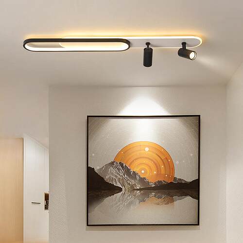 简约led北欧2021年新款长条卧室创意衣帽间过道天花明装客厅灯具