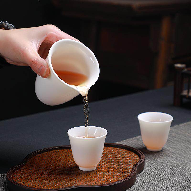 德化羊玉白脂瓷厅茶具套装家用客整套礼办公室会客泡茶壶送GXC-00