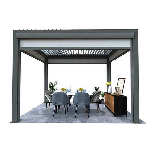 铝制翻转百叶凉亭阳光棚欧式直供铝合金凉亭景观农村雨棚门楼网红