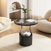 岩板茶几家用客厅沙发旁边几小桌子阳台休闲小吧台公寓小户型茶桌