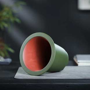 #@紫砂花盆民国绿手工兰花盆大口径春兰剑兰盆室内桌面绿