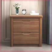 新中式 床头柜实木胡桃金檀木双抽屉窄柜家庭卧室储物床头柜