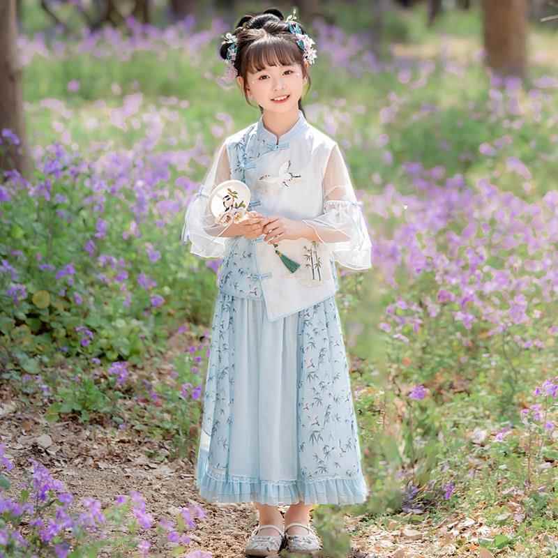 高档汉服2025夏男装童女童超仙唐国风新中式国学服童古风季儿演出图片