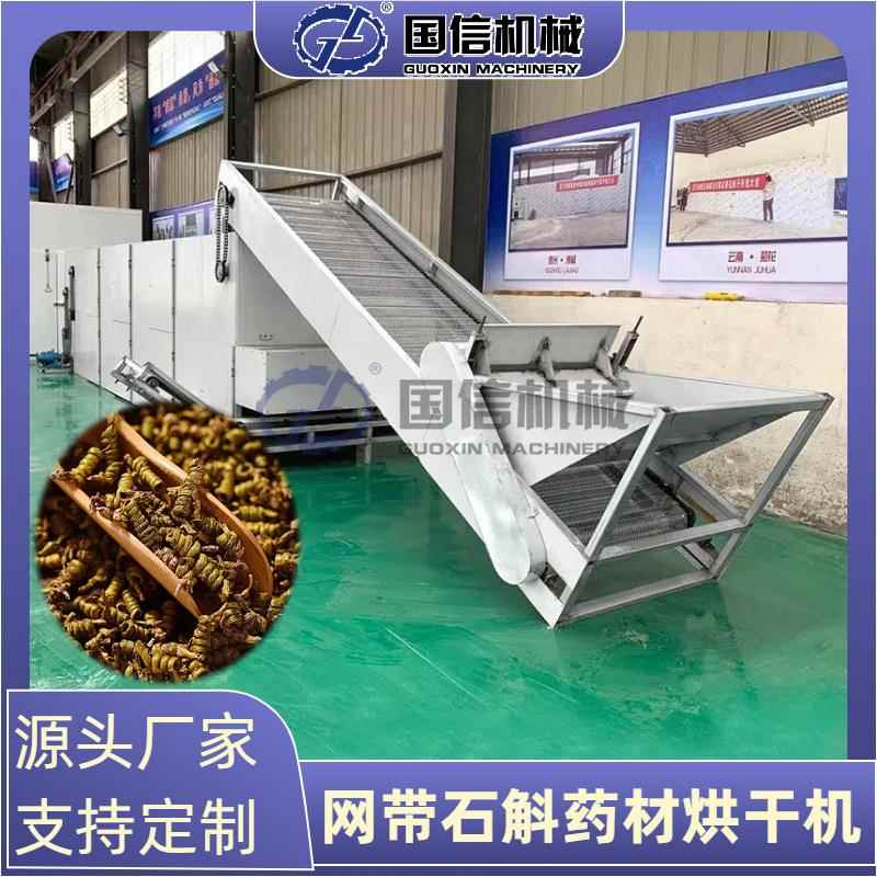 铁皮石斛金钗石斛烘干机石斛清洗切断烘干设备网带式石斛烘干机