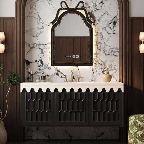 原创设计高端定制法式复古橡木浴室柜组合卫生间洗漱台洗手池脸盆