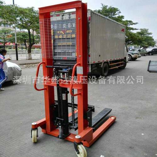 2吨吨手动堆高车堆垛车脚踩液压升高车手动装卸升降叉车地牛