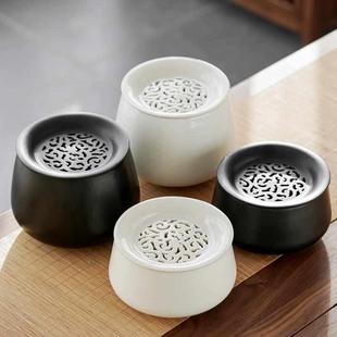 陶瓷茶洗带盖茶具配件茶桶茶渣桶茶洗缸废水桶建水水盂水洗