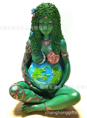 源头厂家热销树脂地球胜利女神雕像吉亚大地圣母摆件现货