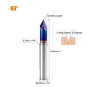 雕刻刀4英寸雕刻纳槽尖刀 涂层铣刀平底型 柄v硬质合金纳米13