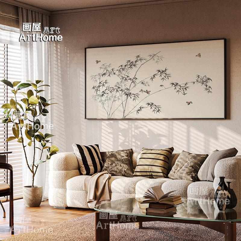宋氏美学新中式挂画客厅玄关茶室民宿背景墙中古风装饰画花鸟壁画