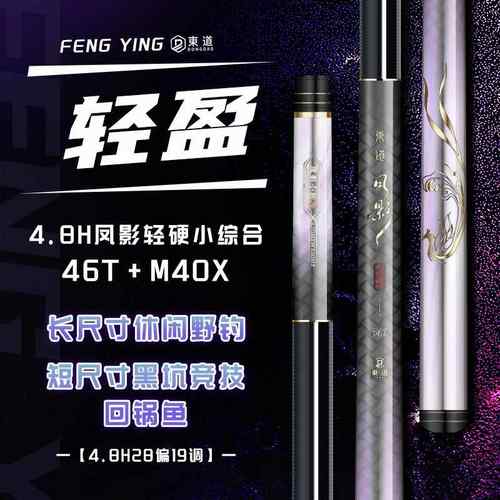 东道凤影小综合竿4.8H28偏19调专业垂钓渔具超轻超硬钓鱼竿台钓竿