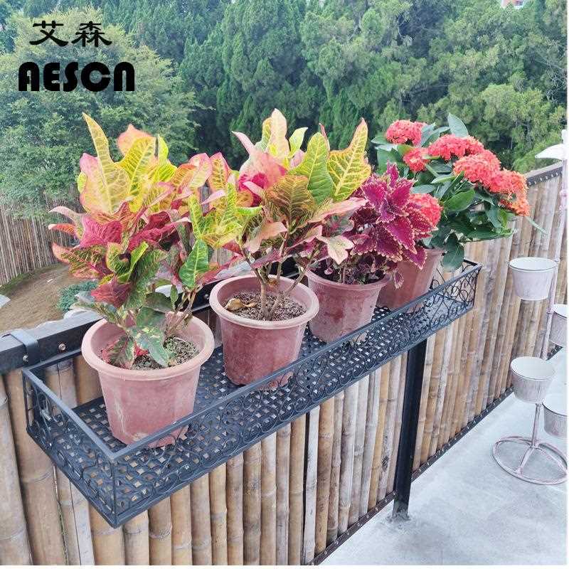 绿铁艺阳台子ASBK1909花架悬内挂式护栏花盆挂架多肉栏杆萝花架室