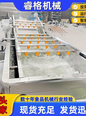 不锈钢食品清洗去污加工机械设备 商用叶类蔬菜气泡清洗机流水线