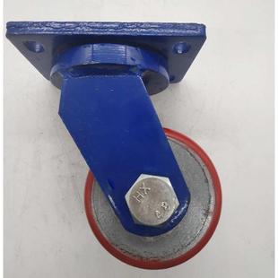 承重3吨超重型实心万向轮带刹车万向轮 货架轮子 铁芯聚氨酯脚轮