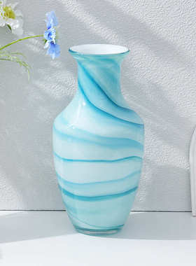 复古高档玻璃花瓶水培干花插花瓶客厅电视柜玄关家居装饰