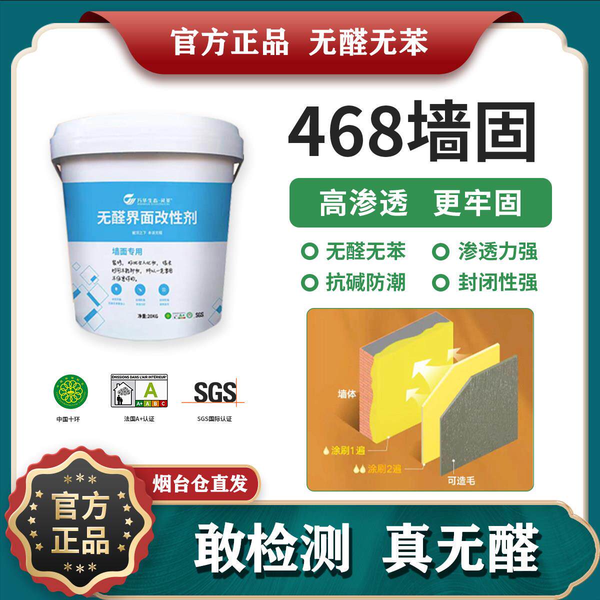 万华无醛界面剂 468墙固地固瓷砖拉毛468界面剂高渗透型抗碱MDI胶