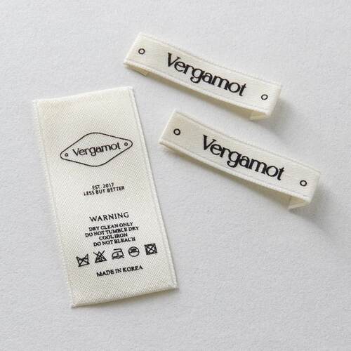 Vergamot韩国领标签现货可洗标签印刷标签服装商标布标签印刷标签