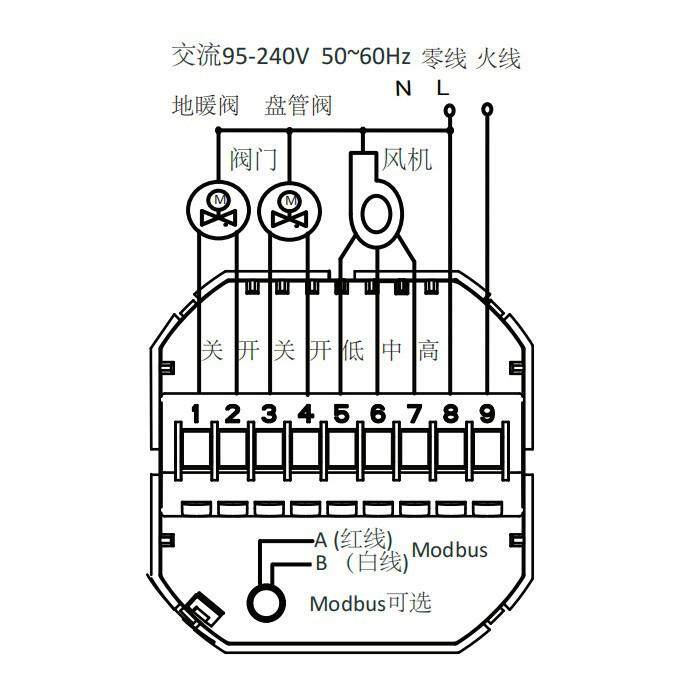 空调暖二合一温器中央空温调控器水系统风机盘管地开关BAC-003A控