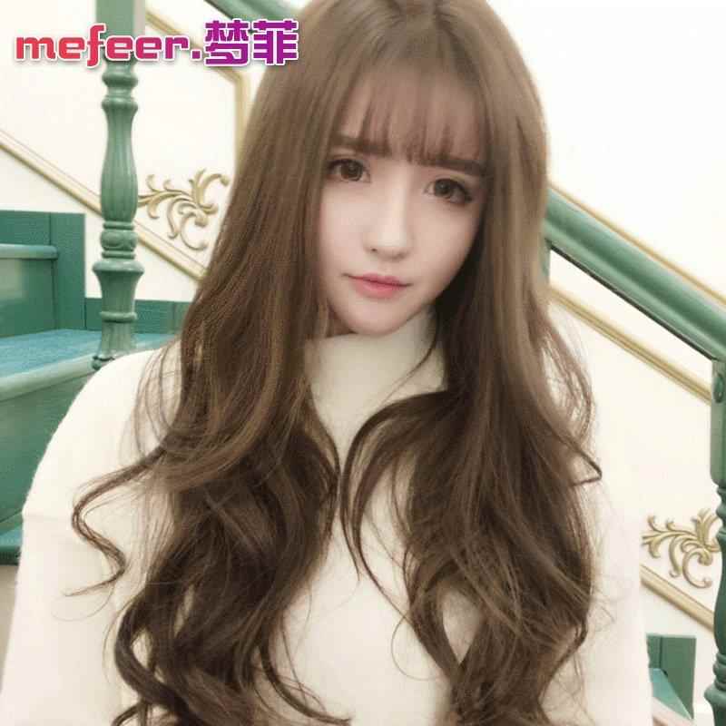 新款假发女全头长卷发可爱大波浪空气减龄刘海爆款隐形自然假发套