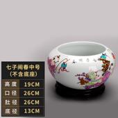 高档瓷景镇陶鱼缸德养鱼盆瓷 家居创意摆件 金鱼缸鱼盆陶乌龟缸睡