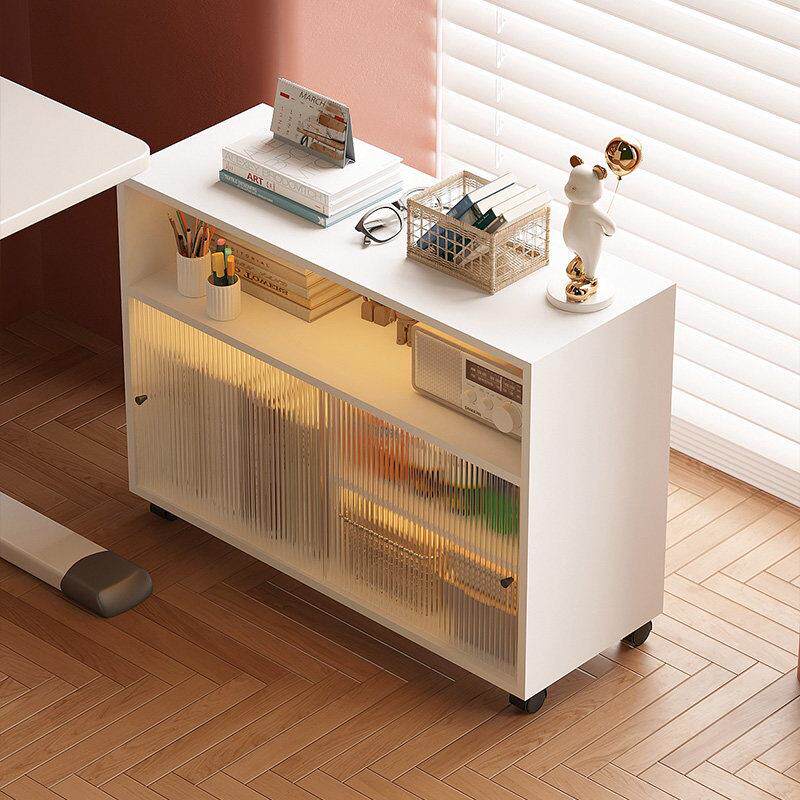 书桌小书架桌下收纳柜置物架桌边柜书柜落地侧边小柜子办公桌矮柜