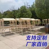 实木商场小吃车户外夜市折叠摆摊架定制展示架活动布艺集市摊位