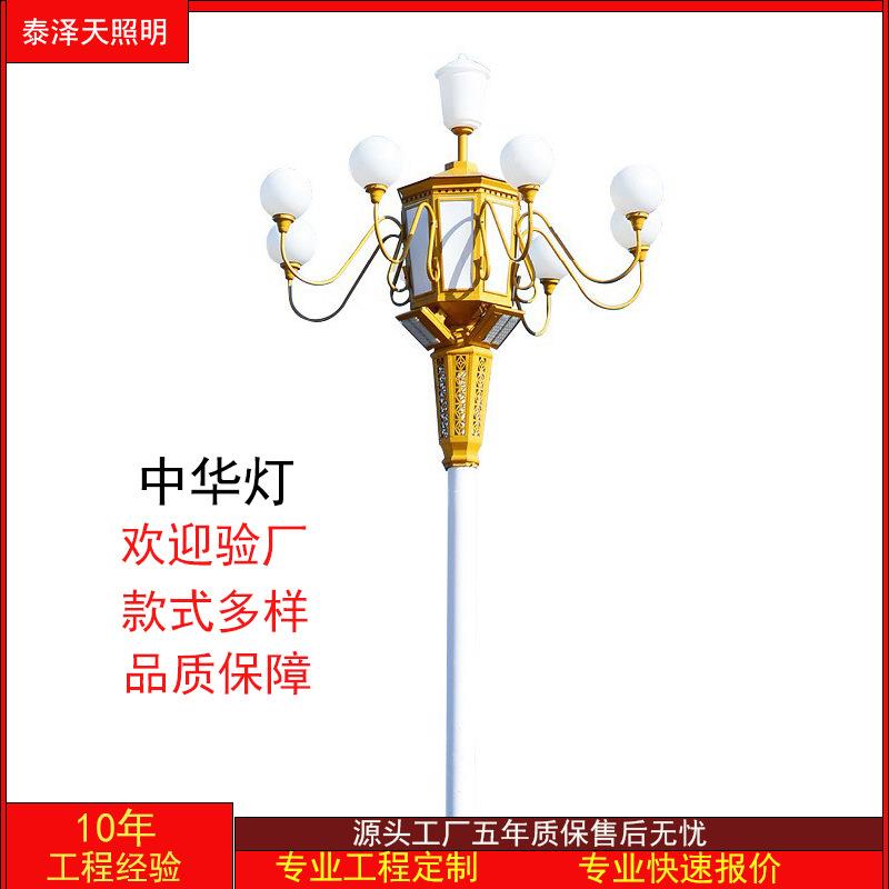厂家直销玉兰灯景观灯led定制9火6米8米12米景区市政工程中华灯