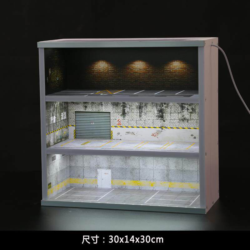 正品1:64停柜车场模展示合车模收纳柜停车场景小比例金玩具车收纳
