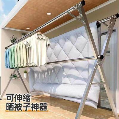Clothes drying rack collapsible pole on the floor晾衣架折叠0