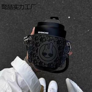 星兔潮流女生小巧随行保温杯手提链条方便出行咖啡杯