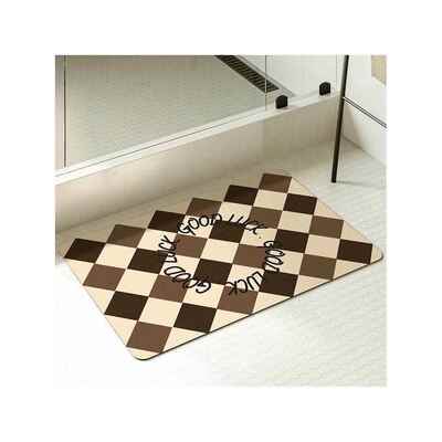 跨境硅藻泥方形脚垫吸水防滑速干地垫家用厕所卫浴洗手间地毯