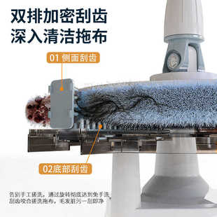 净污水分离平板拖把家用一拖净懒人吸水甩干免手洗旋转拖把桶套装