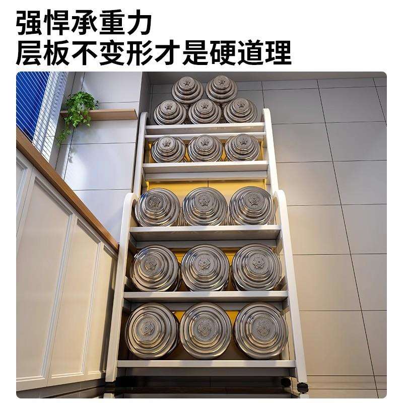 厨房置物架一体靠墙多层收纳架多功能橱柜微波炉储物架落地货架子