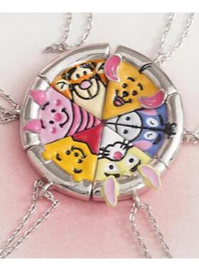 抖音同款卡通噗噗熊饰品项饰磁吸6件套组合小动物闺蜜项链礼物