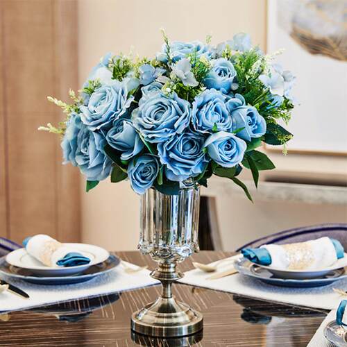 新款直销欧式玻璃花瓶工艺品创意样板房玄关摆件新家电视柜装饰插