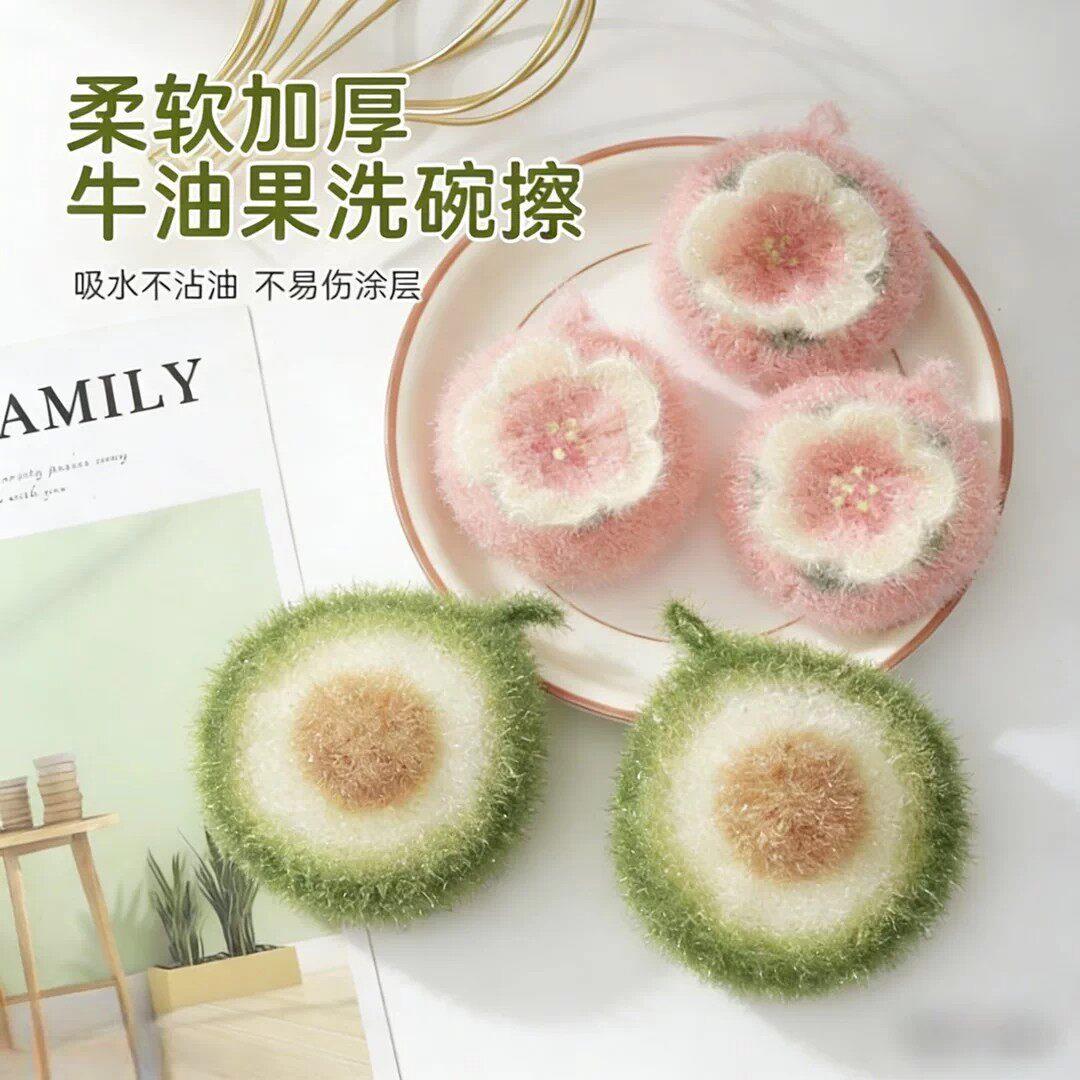 可爱水果洗碗擦家用不掉丝洗碗巾海绵擦不伤锅厨房高颜值刷碗YH